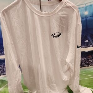 Nike White Long Sleeve Tee with Philadelphia Eagles Logo